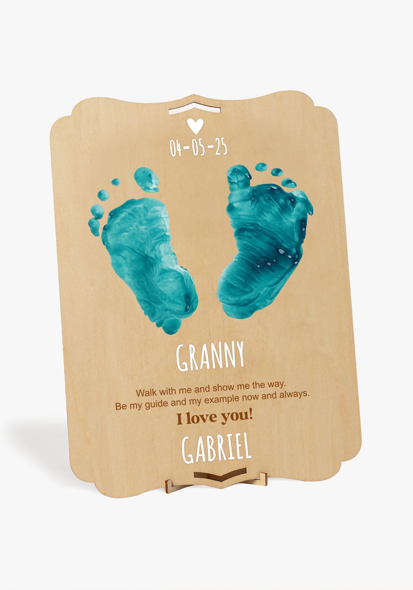 Baby footprints "Walk with me"