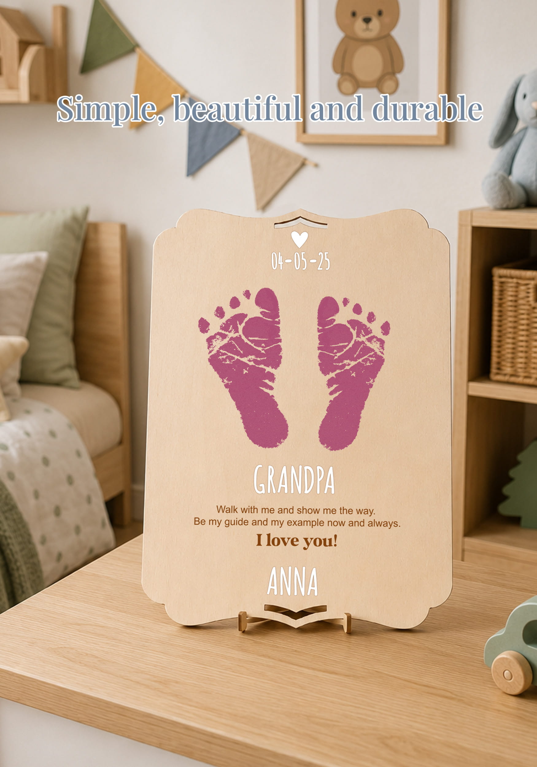 Baby footprints "Walk with me" - Image 2